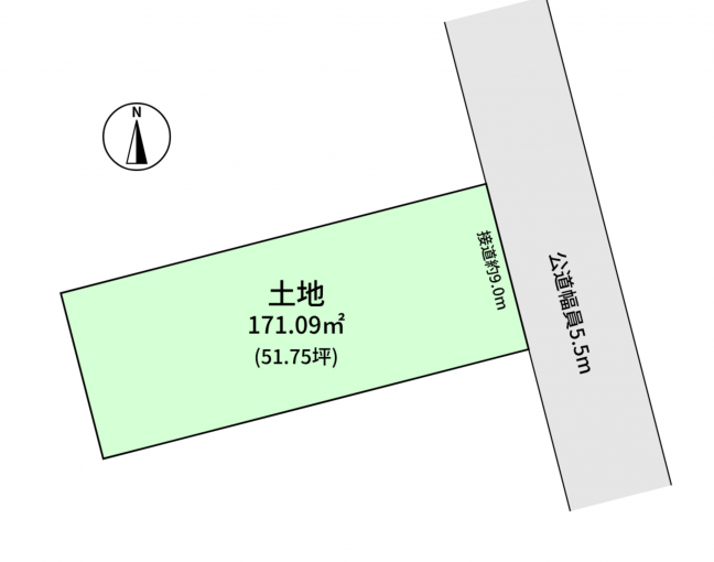 豊橋市中浜町、土地の間取り画像です