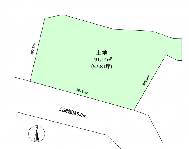 豊橋市西高師町、土地の間取り画像です