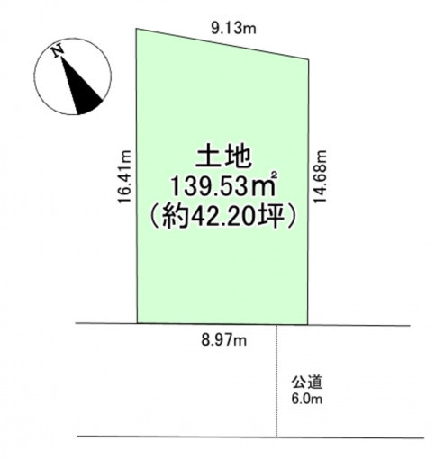 豊橋市つつじが丘、土地の間取り画像です