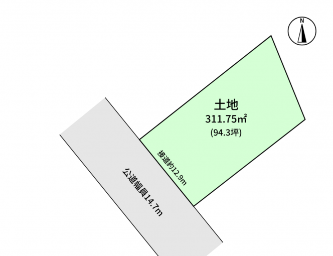 豊橋市下地町、土地の間取り画像です