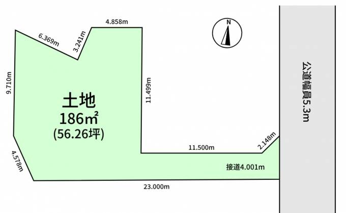 豊橋市三本木町、土地の間取り画像です