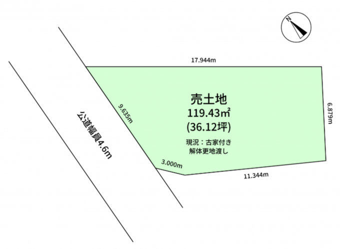 豊橋市牧野町、土地の間取り画像です