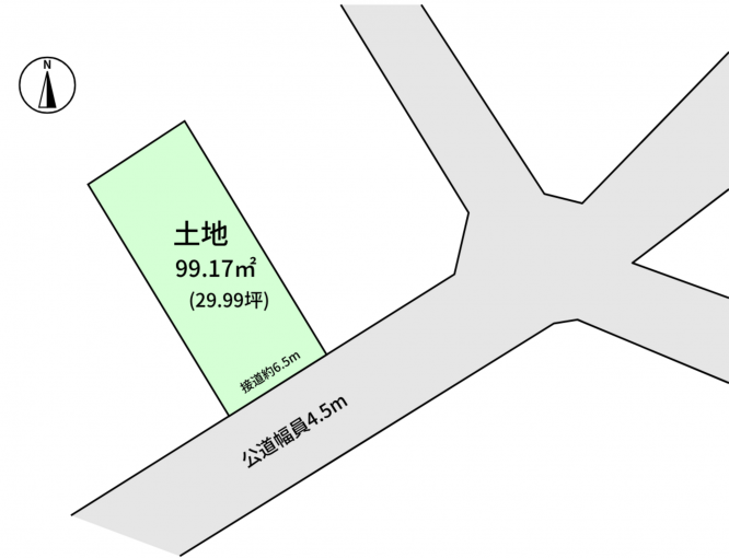 豊橋市下地町、土地の間取り画像です