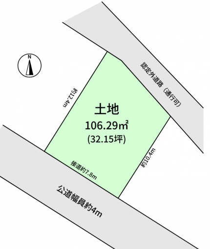 豊橋市大岩町、土地の間取り画像です