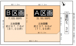 豊橋市東幸町、土地の間取り画像です