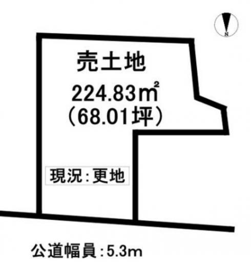 豊橋市牛川町、土地の間取り画像です
