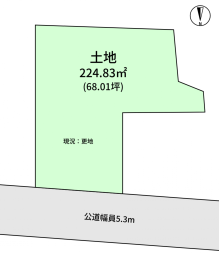 豊橋市牛川町、土地の間取り画像です