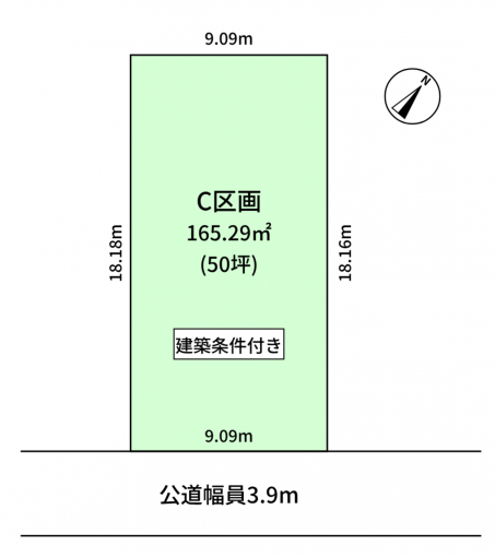 豊橋市神野新田町、土地の間取り画像です
