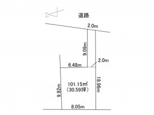 豊橋市牛川町、土地の間取り画像です