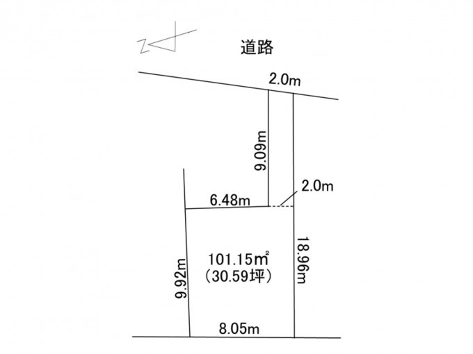 豊橋市牛川町、土地の間取り画像です