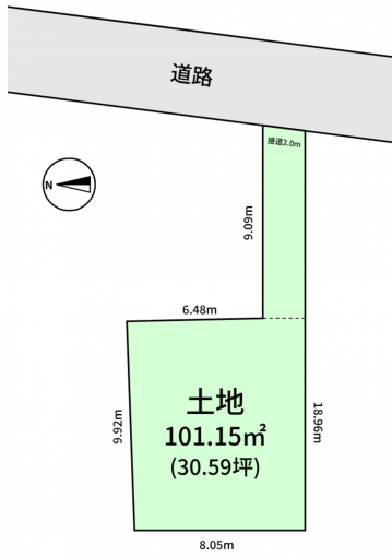豊橋市牛川町、土地の間取り画像です