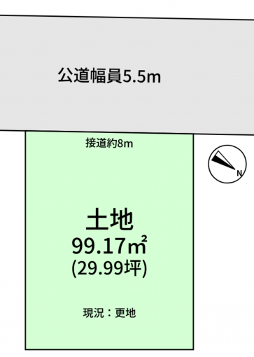 豊橋市牛川町、土地の間取り画像です