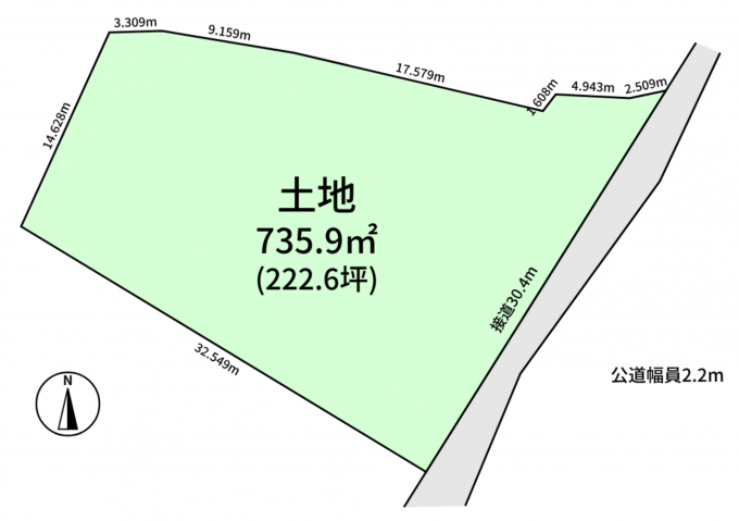 豊橋市大崎町、土地の間取り画像です
