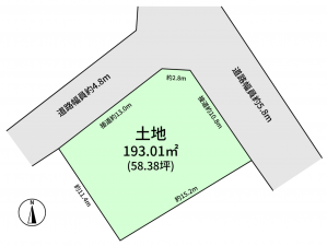 豊橋市梅薮西町、土地の間取り画像です