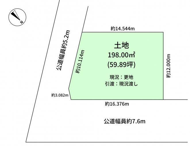 豊橋市森岡町、土地の間取り画像です
