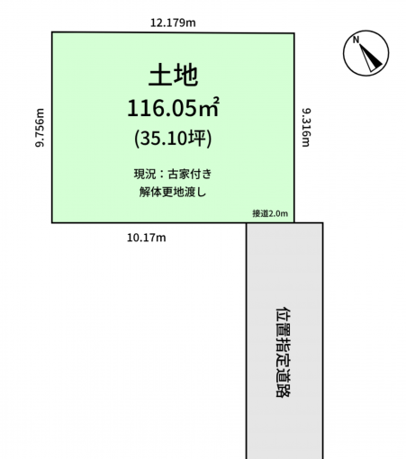 豊橋市神野新田町、土地の間取り画像です