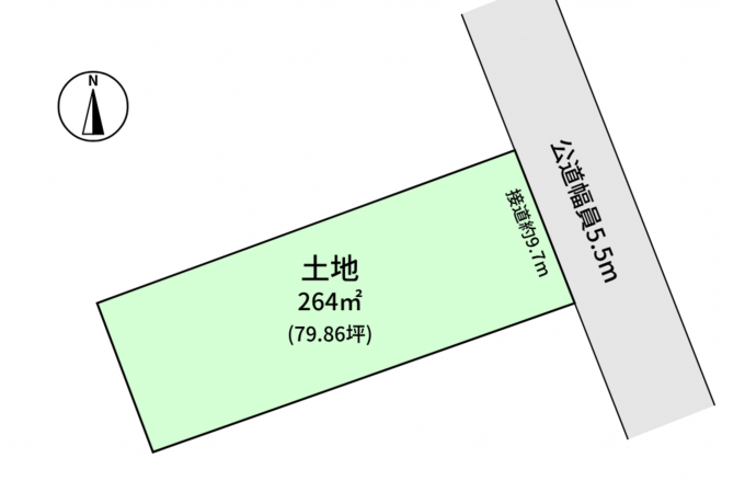 豊橋市三ノ輪町、土地の間取り画像です