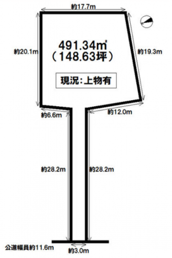 豊橋市東小鷹野、土地の間取り画像です