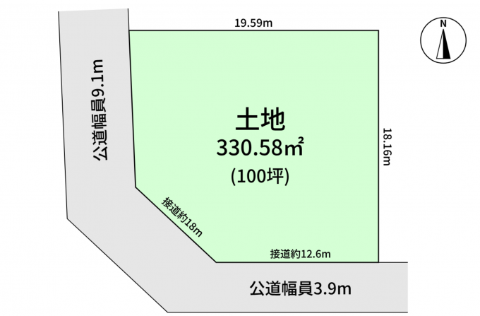 豊橋市神野新田町、土地の間取り画像です