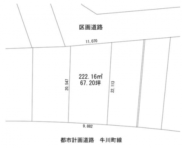豊橋市牛川町、土地の画像です