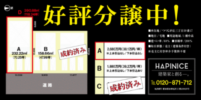 豊橋市つつじが丘、土地の画像です