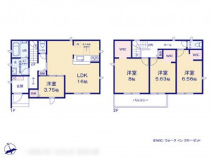 豊橋市草間町、新築一戸建ての間取り画像です