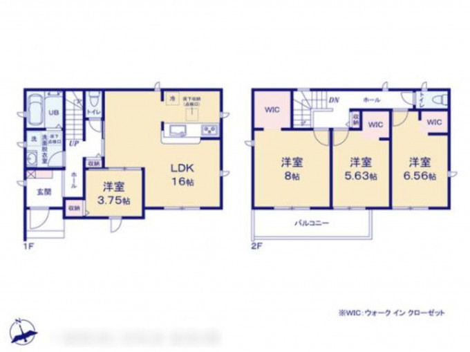 豊橋市草間町、新築一戸建ての間取り画像です