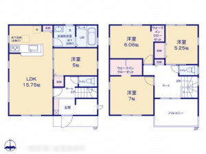 豊橋市高師町、新築一戸建ての間取り画像です