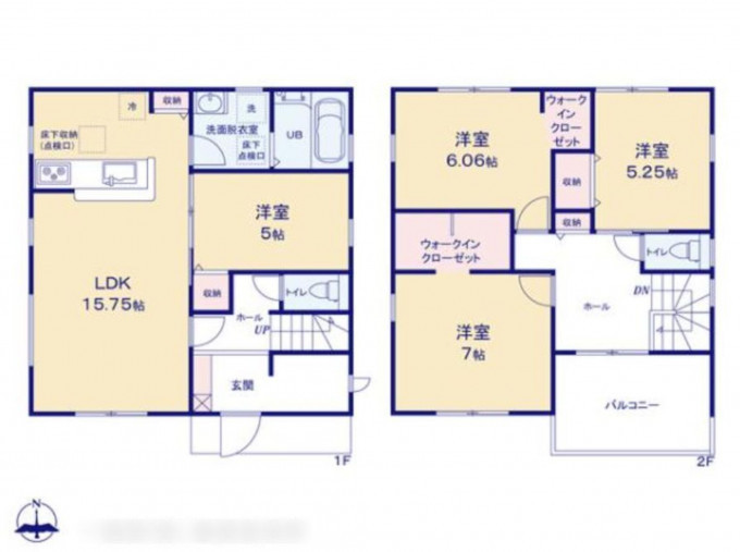 豊橋市高師町、新築一戸建ての間取り画像です