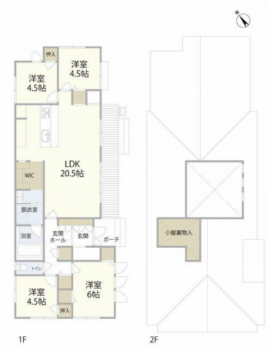 豊橋市老津町、中古一戸建ての間取り画像です
