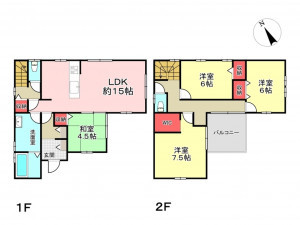 豊橋市山田、中古一戸建ての間取り画像です