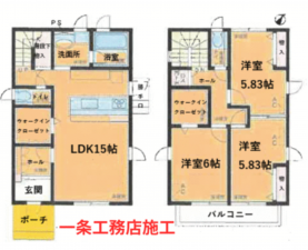 豊橋市牟呂町、中古一戸建ての間取り画像です