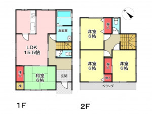 豊橋市東幸町、中古一戸建ての間取り画像です
