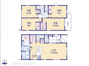 豊橋市芦原町、新築一戸建ての間取り画像です
