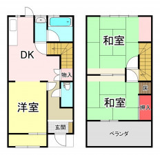 豊橋市東岩田、中古一戸建ての間取り画像です