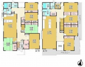 豊橋市牟呂、中古一戸建ての間取り画像です