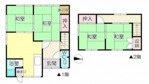 豊橋市小松町、中古一戸建ての間取り画像です