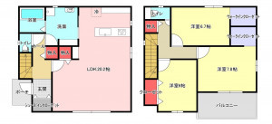 豊橋市三本木町、新築一戸建ての間取り画像です
