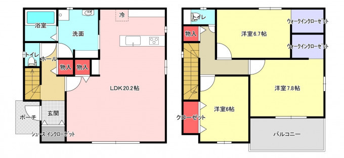 豊橋市三本木町、新築一戸建ての間取り画像です