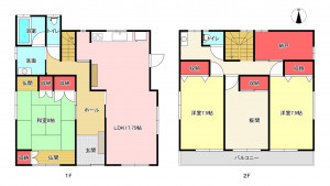 豊橋市大村町、中古一戸建ての間取り画像です