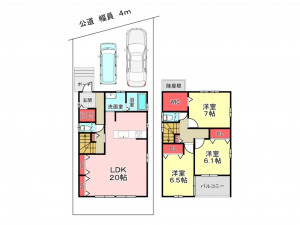 豊橋市瓦町、中古一戸建ての間取り画像です