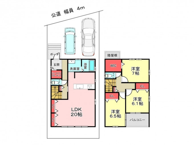 豊橋市瓦町、中古一戸建ての間取り画像です