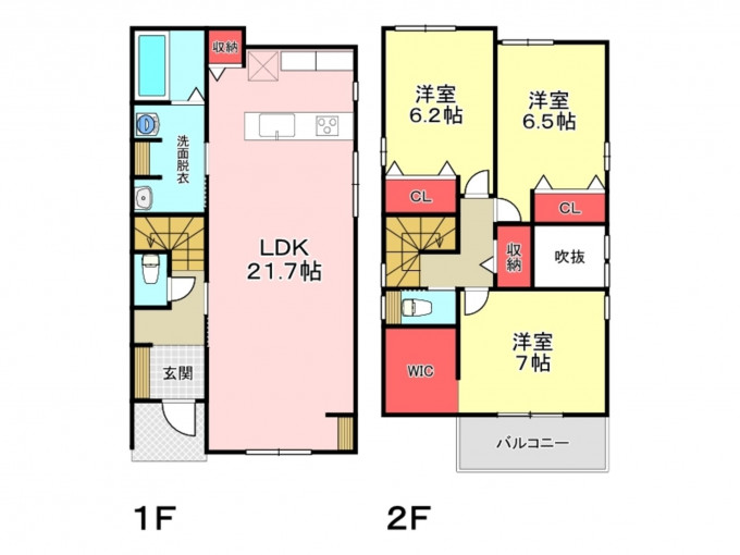 豊橋市池見町、新築一戸建ての間取り画像です