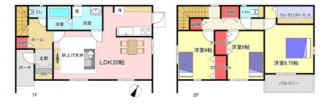 豊橋市弥生町、新築一戸建ての間取り画像です