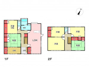 豊橋市三ノ輪町、中古一戸建ての間取り画像です