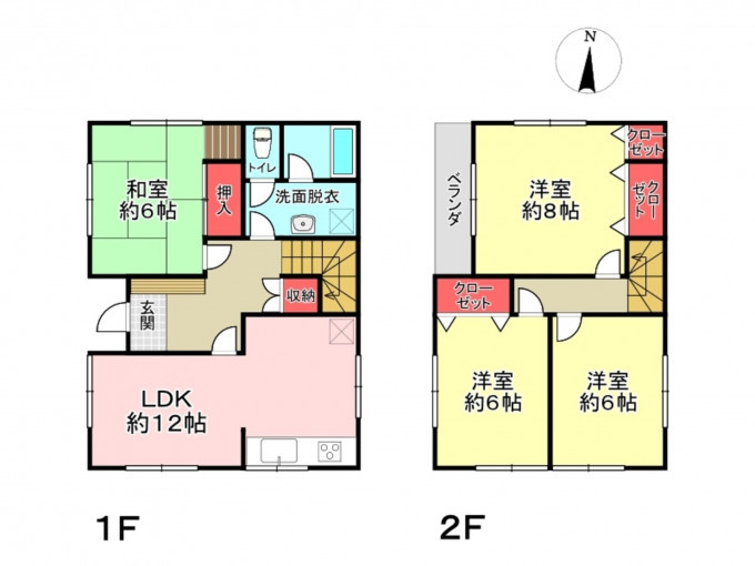 豊橋市多米、中古一戸建ての間取り画像です