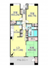 豊橋市前田南町、中古マンションの間取り画像です