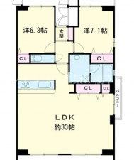 豊橋市潮崎町、中古マンションの間取り画像です