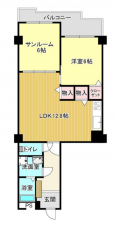 豊橋市花中町、中古マンションの間取り画像です