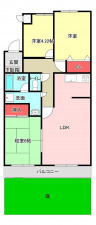 豊橋市牧野町、中古マンションの間取り画像です